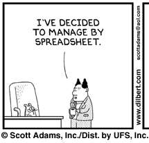dilbert comic strip about spreadsheets