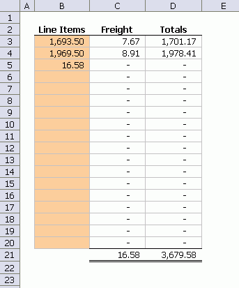 inventory freight calculator